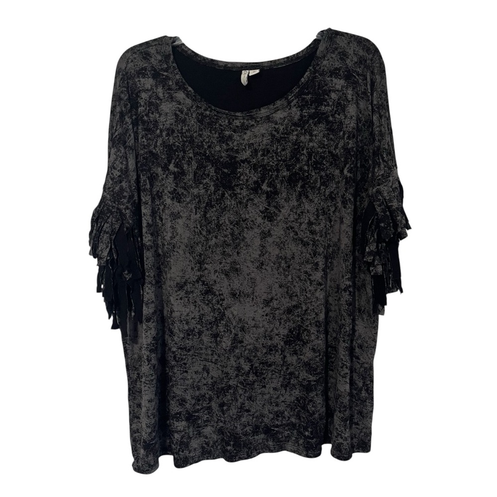 Cato size Xlarge women’s black and gray fringe top